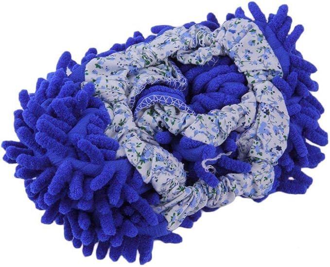 Home Mop Sweep Floor Cleaning Duster Cloth Housework Soft Slipper SY (1 Pair/Blue)