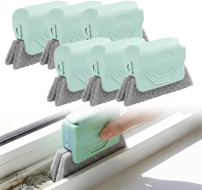 Kruggo Magic Window Track Cleaner, 2026 New Seal Cleaner Tool, Creative Cleaner Tools for Window Slot, Sliding Door Track, Tile Lines, Blinds, Baseboard (Green-6PCS)