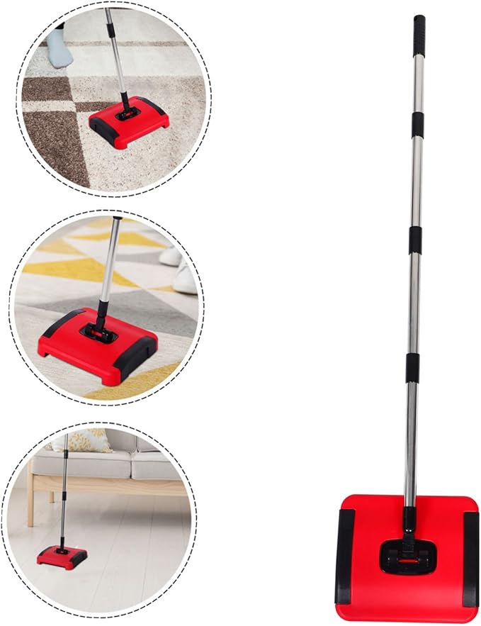 Zerodeko Hand Push Carpet Sweeper Rug Broom Carpet Cleaning Brushes Portable Dust Mop for Home Restaurant