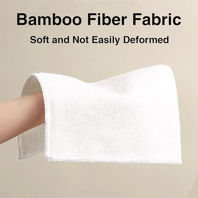 Bamboo Fiber Dish Cloths for Kitchen, Reusable Dish Towels,Double Layered, Super Absorbent, for Cleaning, Washing, and Drying Multipurpose Cleaning Rags for Home Pack of 5