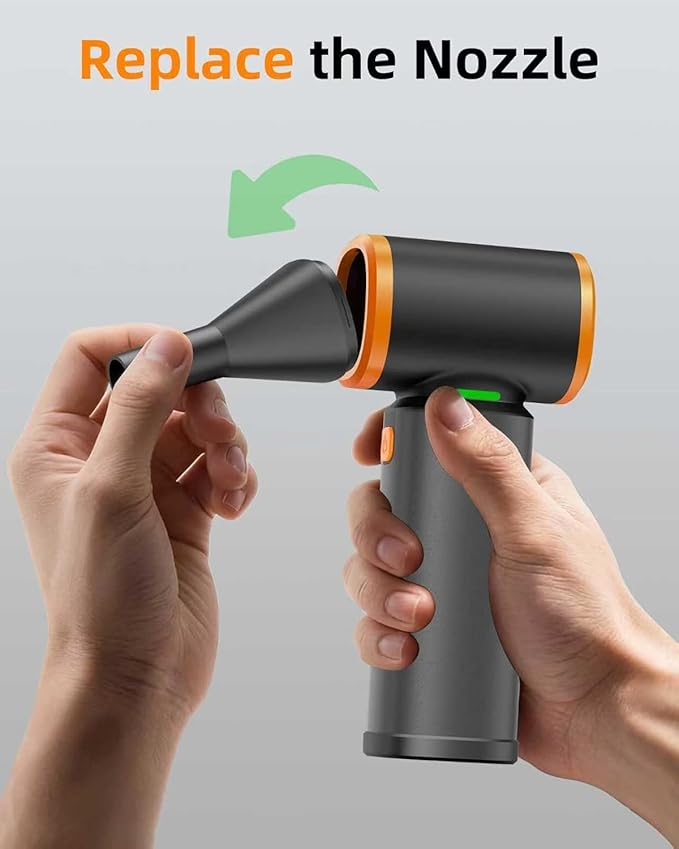 [Upgraded] Compressed Air Duster, 290000RPM High-Velocity Electric Air Duster with Stepless Speed Control, Rechargeable Portable Cordless Air Blower for Home, Car, Computer, and Keyboard Cleaning