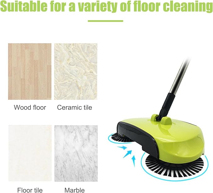 Carpet Sweeper 360° Rotation Manual Floor Sweeper with PET Broom Brush Robust Lightweight Hand for Home Office Low Carpets Rugs Undercoat Carpets, Red