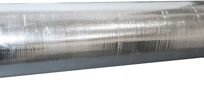 US Energy Products 250 sqft (4ft x 62.5ft) Aluminum Foil Barrier Insulation Sauna Non Perforated Solid 8 Mil Reinforced Aluminum Vapor Barrier.