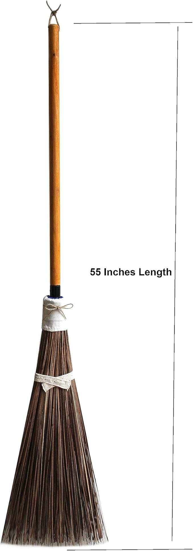 Coconut Broom - 55 Inches Length, Heavy Duty Broom for Sweeping Patio, Garden, House, Garage and Other Outdoor Spaces.