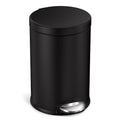 simplehuman 4.5 Liter / 1.2 Gallon Round Bathroom Step Trash Can, Matte Black