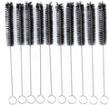 yueton?Pack of 10 Black Nylon Tube Pipe Nozzle Brush Dia 10mm with Wire Loop Handle