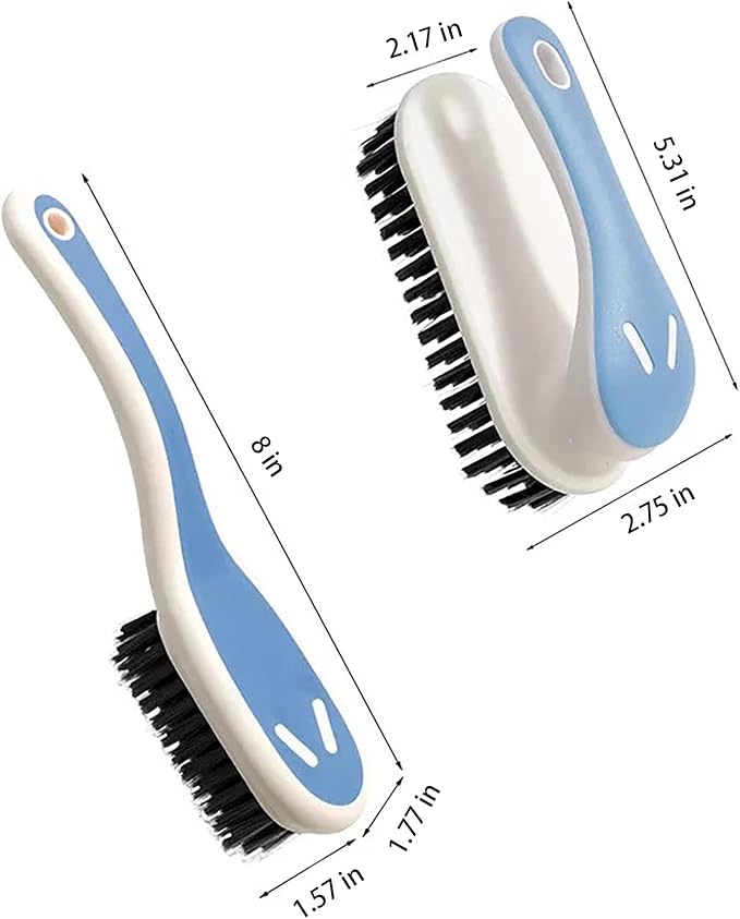 2 Pack Laundry Scrub Brush Cleaning Tool, Stain Remover Brush, Soft Bristle Scrub Cleaning Brush for Clothes, Carpet, Bathroom, Kitchen, Shoes and More (Blue)