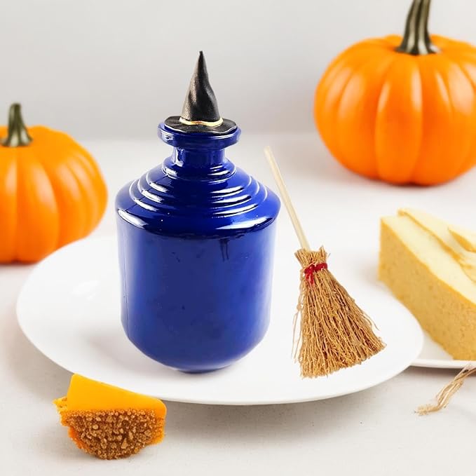GXXMEI 10PCS Mini Brooms, Witch Straw Brooms, Doll House Dollhouse Accessories Props Miniature Artificial, Mini Furniture Halloween Decoration Accessory for Costume Cosplay Party, Decorations