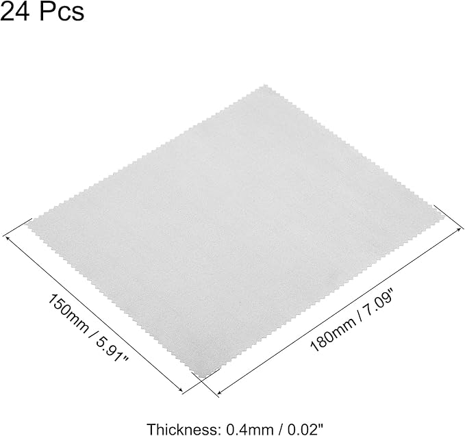 PATIKIL Eyeglass Microfiber Cleaning Cloth 7"x6", 24 Pack Glasses Cleaning Cloth Soft Suede Wipe Screen Cloth for Camera Lens Eyeglasses Screens in Individual Vinyl Pouch, Grey