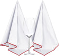 SINLAND Microfiber Glass Polishing Cloths Large Size Thick Lintless Drying Towels for Wine Glasses Stemware Dishes Stainless Appliances 20 Inch X 25 Inch Pack of 2 White