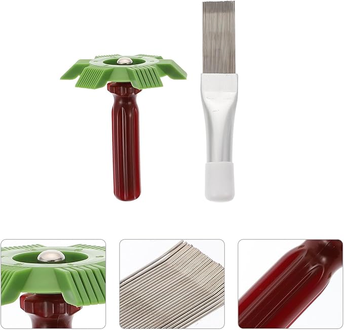 Luxshiny Radiator Cleaning Brush Set 2pcs Stainless Steel and Plastic Fin Combs for Air Conditioner Condenser Evaporator Coil Maintenance and Repair Tool