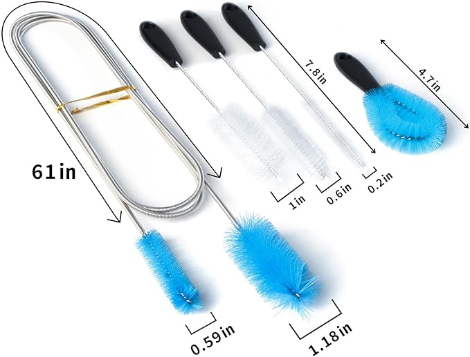 Flexible Drain Pipe Brush，Suitable for AC Drain Lines、cpap Cleaning、Shower Drain Brush、Pipe Cleaning