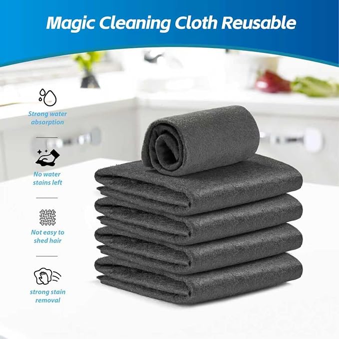 Thickened Magic Cleaning Cloth for Glass,5Pcs Lint Streak Free Microfiber Cloth Reusable, Cleaning Rags Wipes for Windows, Cars, Mirrors
