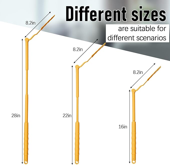 4 Pcs 3 ft Replacement Handles Compatible with Swiffer Duster Refill, Extended Handle, Removal Duty, Adjustable Length for Home Fan Window Cleaning (Yellow)