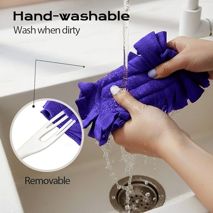 Reusable Dusters for Cleaning, 360° Washable Duster Pads, Heavy Duty Reusable Duster Refills, Electrostatic Fleece Dusting Pads for Home & Office (10PC-Mix)