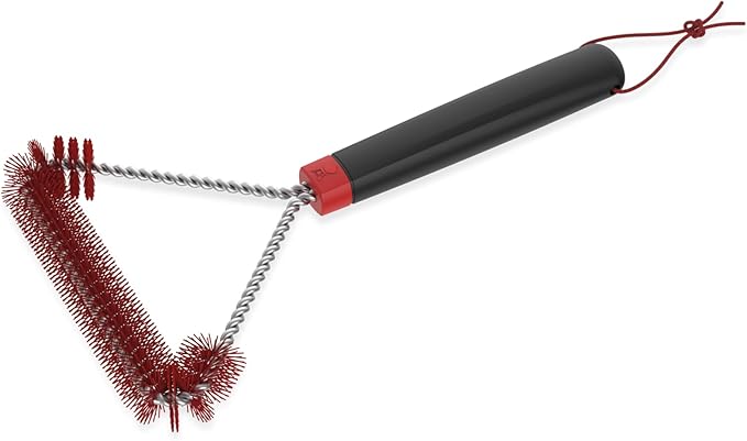 Weber Cold Clean Grill Brush, 12" – Heavy‑Duty Nylon Bristle Brush for Cleaning Cool Grates, 3-Sided T-Shaped Design