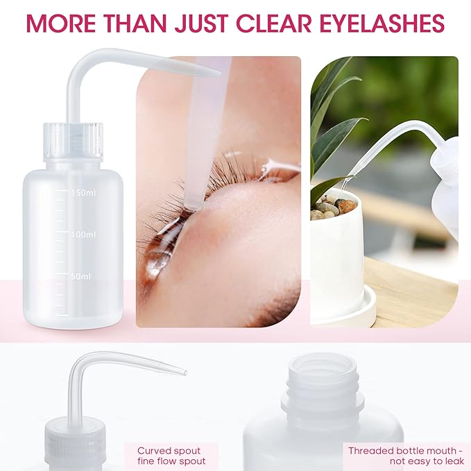 Lash Eyelash Fan Kit - Mini Portable Fans with 50 Lash Shampoo Brush, 3 Nose Blackhead Facial Cleaning Brush, 1 Plastic Wash Bottle (ROSE)