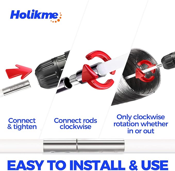 Holikme 30 Feet Dryer Vent Cleaner Kit,Flexible Lint Brush with Drill Attachment, Extends Up to 30 Feet for Easy Cleaning, Synthetic Brush Head, Use with or Without a Power Drill, Yellow
