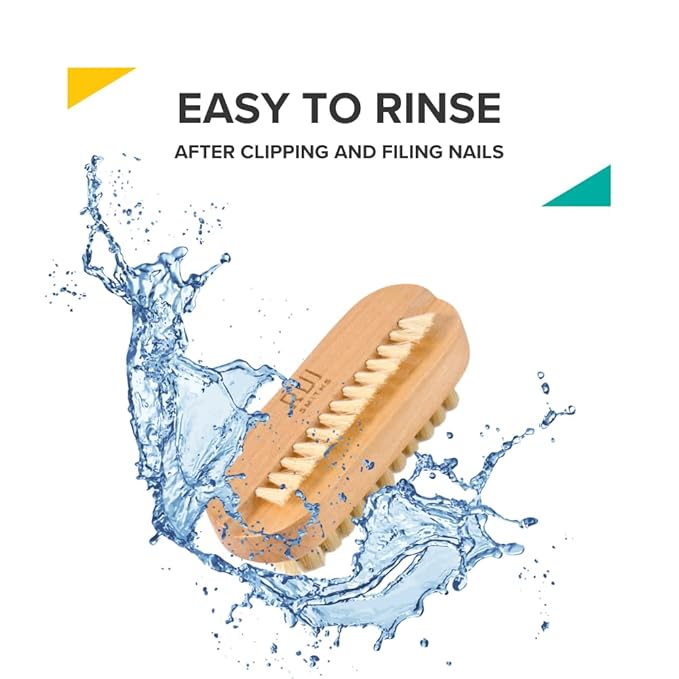 Rui Smiths CarbonConscious Wooden Nail Cleaning Brush with 2-Sided Bristles for Manicure and Pedicure Grooming | Made with Wood and Pig Bristles