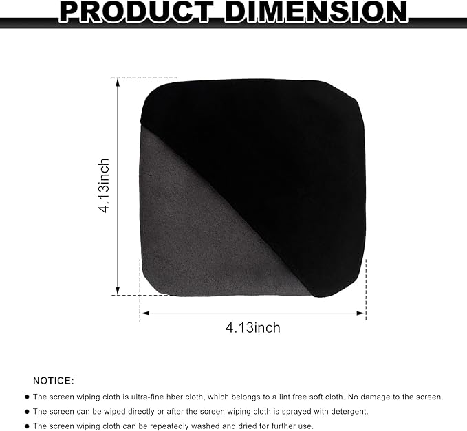 Car Screen Cleaner, Soft Microfiber Cloth Touch Screen Wipe Square Cleaning Tool, Reusable Scratch-Free Cleaning Pads for Vehicle Dashboard LCD Display Laptop Tablet