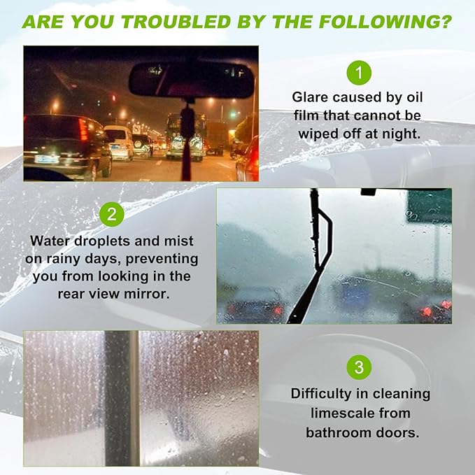 Automotive Oil Film Cleaning Brush, 2026 New Car Windshield Oil Film Remover for Car Windows Includes 1 Refill Bottle, Glass Coating Cleaner Board, Anti-Rain Fog, Improves Clarity (1pcs)