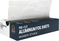 Pre-Cut Aluminum Foil Sheets 500 Count - Foil Sheets For Food, 12” x 10.75”, Easy Dispense Packaging, Premium Pop Up Aluminum Sheet, Tin Foils Sheet for Cooking, Grilling & Storage