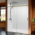 56-60 Inch Frameless Sliding Shower Door, 74" Height, 5/16" (8mm) Clear Tempered Glass, Smooth Gliding Track & Anti-Jumping System, Stainless Steel Brushed Gold Finish