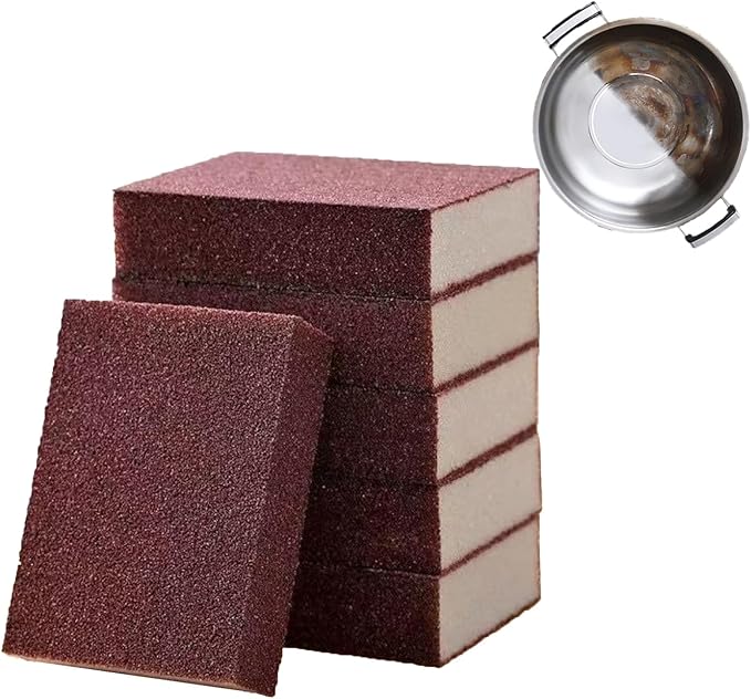 Baitiane 6 Pack Carborundum Nano Emery Sponge, Sanding Sponge Block, Rust Remover Tool, Household Cleaning Tools, Kitchen Cleaning Sponge, Grit 90