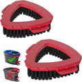 Aifacay 2-Pack Spin Mop Scrub Brush Replacement Heads Compatible with O-Cedar RinseClean 2-Tank System, Triangular Hard-Bristle Scrubber Mop Head for Kitchen and Bathroom Deep Cleaning