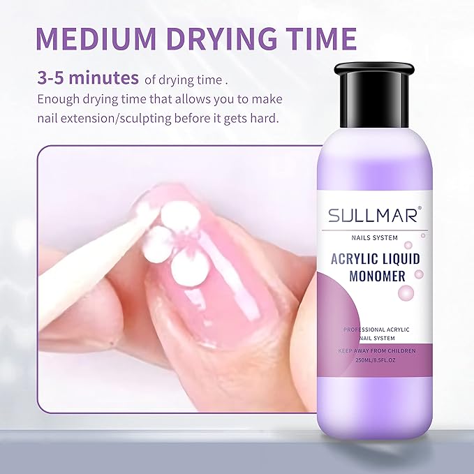 Acrylic Monomer Liquid Nail Monomer Liquid Acrylic Monomer Liquid Monomer For Acrylic Nails Nail Monomer Liquid 250ml/8.5FL.OZ