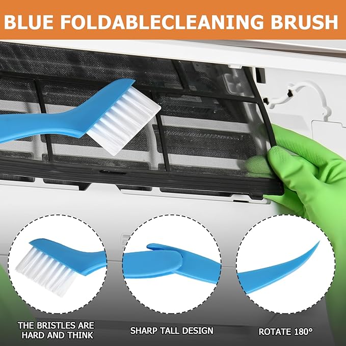 6 pcs Air Conditioning Fin Cleaner Set Air Conditioner Fin Comb Straightener Tool HVAC Coil Cleaning Brush for AC Radiator Evaporator Maintenance Clean Tool