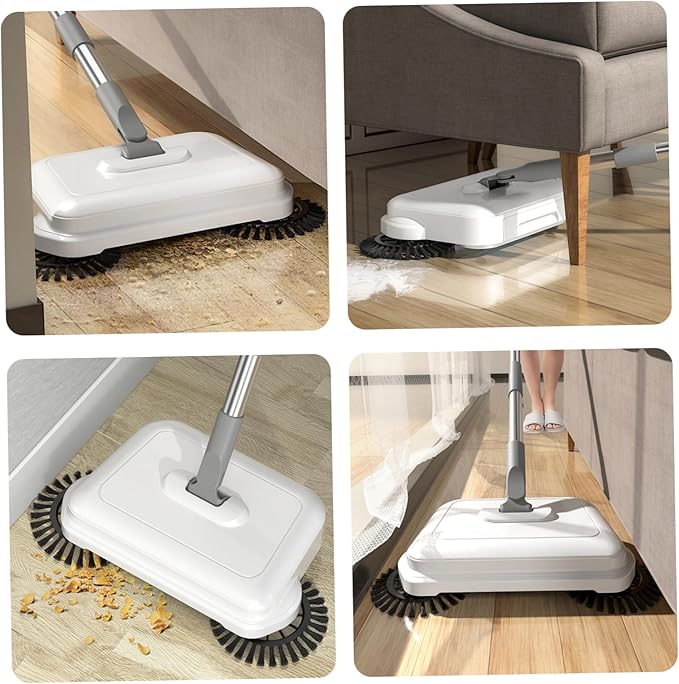 Push Sweeper Floor Sweeper, 2-in-1 360° Rotating Hand Push Sweeper, High Efficient Carpet Sweeper with Long Handle, Hanging Manual Vacuum Sweeper for Home Office