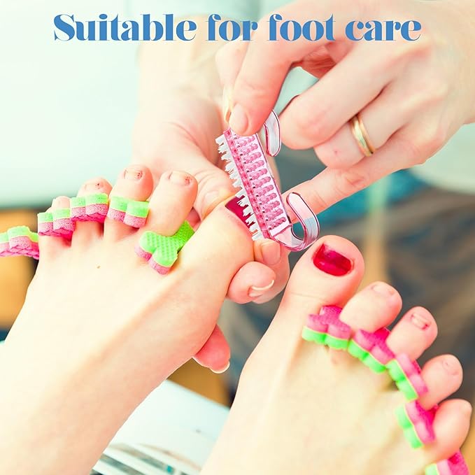 Bokon 400 Pcs Handle Grip Nail Brush Bulk Fingernail Scrub Brush for Toes and Nails Cleaner, Pedicure Scrubbing Tool Kit for Men and Women(Colorful)