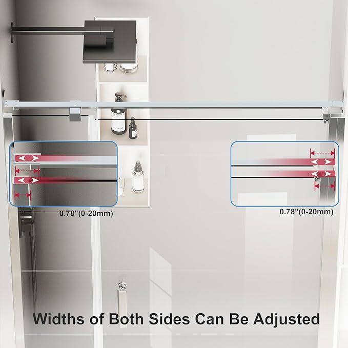 Bathbliss Framed Pivot Shower Door, Glass Shower Door in Chrome, 58.5" to 60" W x 72" H, 5/16" Tempered Glass, Reversible Installation, Easy Setup