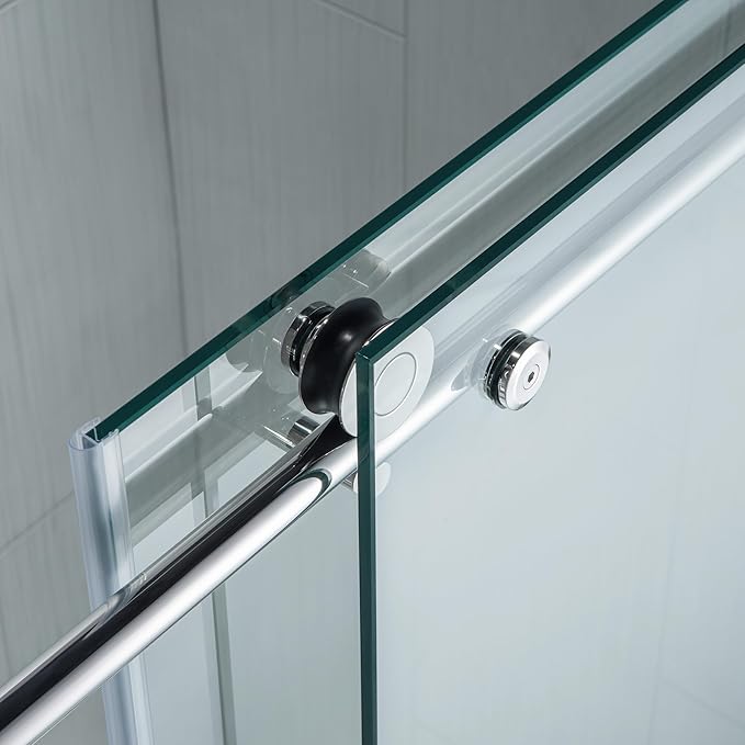WOODBRIDGE MBSDC6062-C Frameless Sliding Glass Tub Door | 56"-60"W x 62"H | Chrome Finish