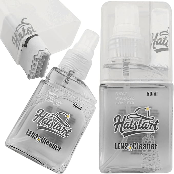 Laptop Screen Cleaner Kit: Phone Touchscreen Mist Spray and Cloth Wipes 2-Pack Grey, Hatstart Tablet Cleaning Kit for Car Display Computer TV PC Eyeglass, Compatible with iPhone, iPad, MacBook Pro