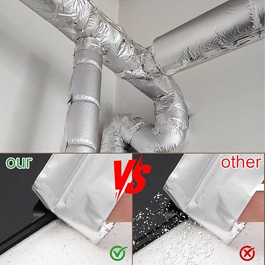 Aluminum Foil Tape 2 Inch x 99Ft (3.9 Mil) Heavy Duty Waterproof High Temperature Sealing and Patching for Ductwork Furnace HVAC Indoor Outdoor Repairs