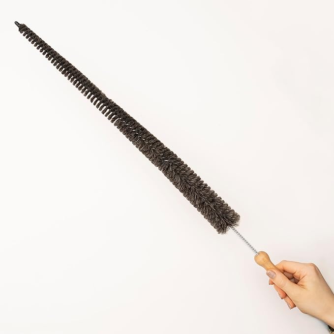 Konex Professional 28-Inch Soft Goat Hair Dryer Lint Brush Vent Cleaner, Home Essentials Maintenance Tool, Dryer Vent Brush. Manufactured in Belgium.