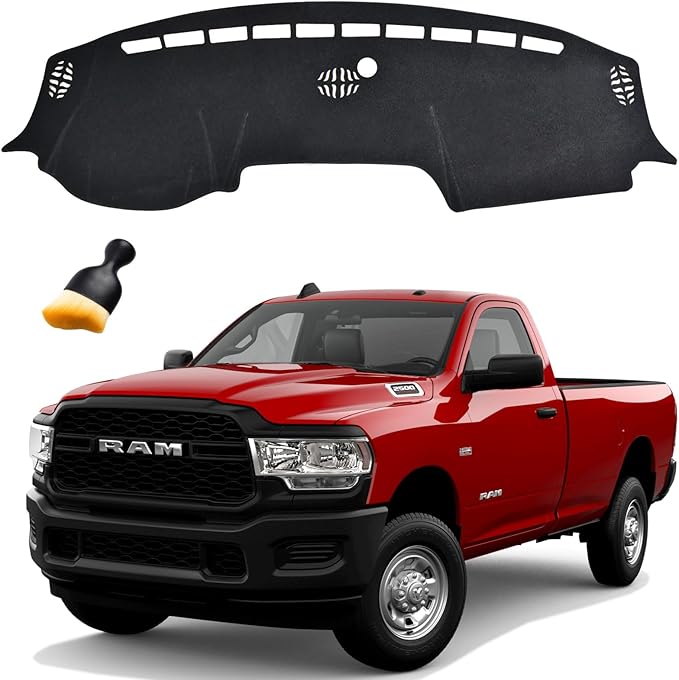 GZSH Dash Cover Mat fit for Dodge Ram 1500 2500 3500 2019-2026 with Dust Brush |Easy to Install| |Full Cover| Dodge Ram Dashboard Cover