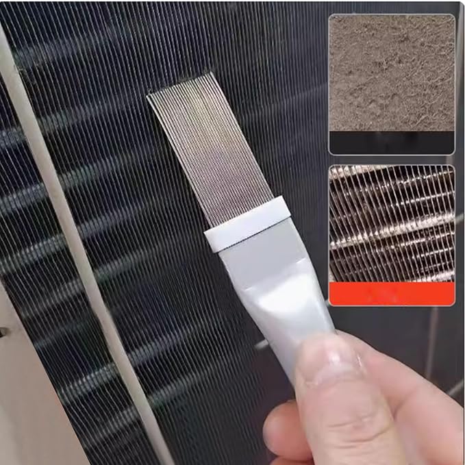 2 pcs Air Conditioner Fin Comb Cleaner Kit AC Coil Cleaning Brush Condenser Fin Straightener, AC Evaporator Comb Radiator Repair Clean Tool