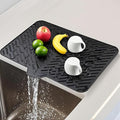 Silicone Dish Drying Mat 23x17 Multiple Usage,Easy clean,Eco-friendly,Heat-resistant Silicone Mat Dish Drying Mats For Kitchen Counter or Sink,Refrigerator or Drawer liner Black23inchx17inch