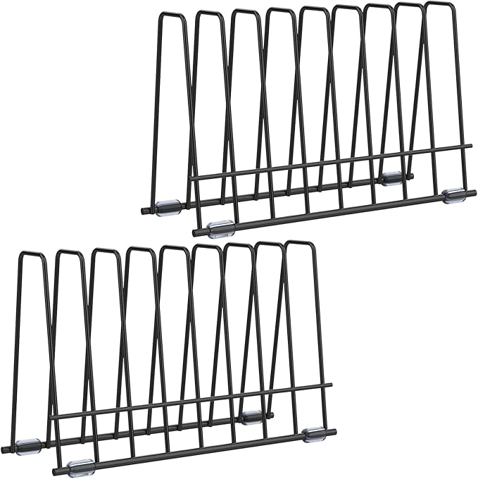AKAZA 2 Pack Reusable Bags Drying Rack-Multiple Kitchen Storage Organizer for Plastic, Gallon, Snack, Sandwich Bags, Desktop Book Shelf, Dresser Storage Rack (Black)