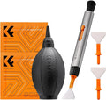K&F CONCEPT Camera Cleaning Kit, 6 in 1 with Vacuum Cloth*2, Replaceable Cleaning Pen, Full Frame Cleaning Wand*2, Silicone Black Air Blow Compatible with Canon Nikon Cameras Cleaning Tool Accessories