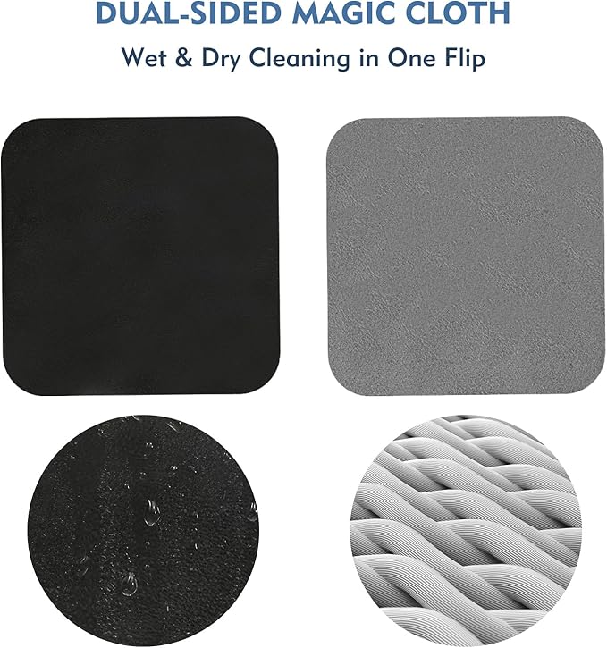 Car Screen Cleaner Pad with Acrylic Storage Box - Microfiber Touchscreen Cleaning Wipe for Dashboard Navigation Display - Anti-Fingerprint Interior Accessories & Center Console Organizer (Black)