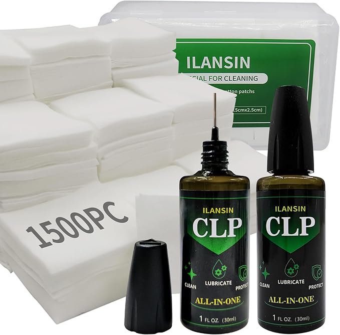 3000/1500PCS Gun Cleaning Patches+CLP Oil,2"x2" Lint Free Gun Cleaning Cloth,Professional Wipes for Shot Pistol/All Caliber of Firearms.Store in Box Can Store Gun Cleaning Kit,Choose Your Set