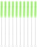 uxcell 10Pcs Drinking Straw Cleaning Brushes, 10" x 5/8" Nylon Bristles Long Straw Brush Pipe Cleaner for Washing Straws Pot Spout, Sippy Cup, Bottle and Tube (Green)