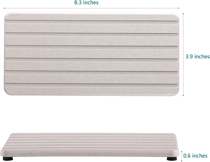 2 PCS Water Absorbent diatomite Coasters, 8.3" x 4" Water Absorbing Stone Tray for Sink, Stone Drying mat for Kitchen Counter, Stone soap Tray Used for Hand Soaps & toiletries & Plants