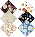 6 PCS Glasses Cleaning Cloth Eyeglass Lens Microfiber Cleaning Cloth Reusable Phone Screens Camera Cute Aesthetic Women Girls(6.3"x6.3")-Flowers