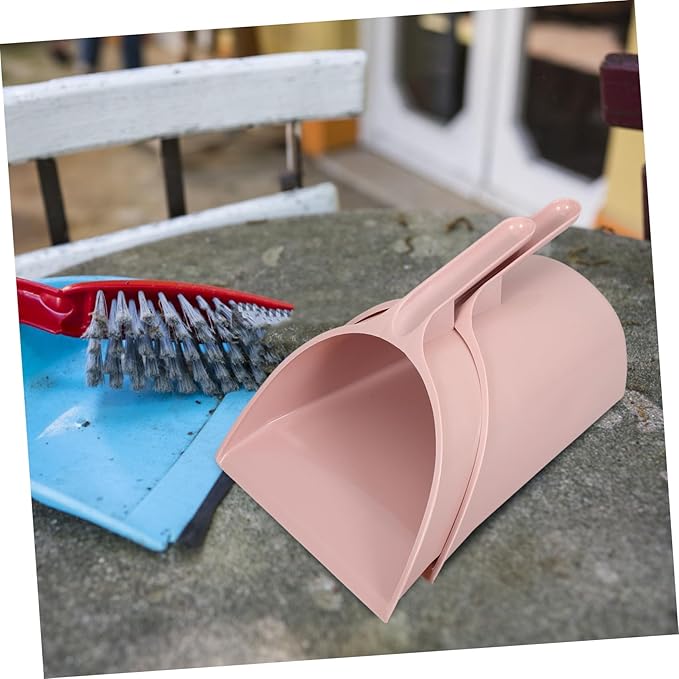 PRETYZOOM Ergonomic Handheld Dustpan Pink Long Handle Dust Pan Only for Room Office Portable Trash Shovel