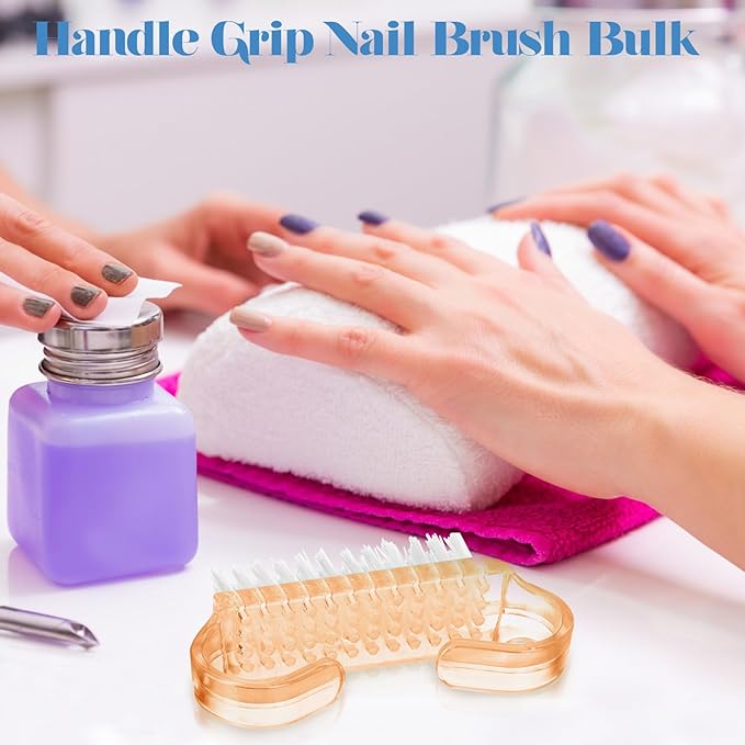 Bokon 400 Pcs Handle Grip Nail Brush Bulk Fingernail Scrub Brush for Toes and Nails Cleaner, Pedicure Scrubbing Tool Kit for Men and Women(Colorful)